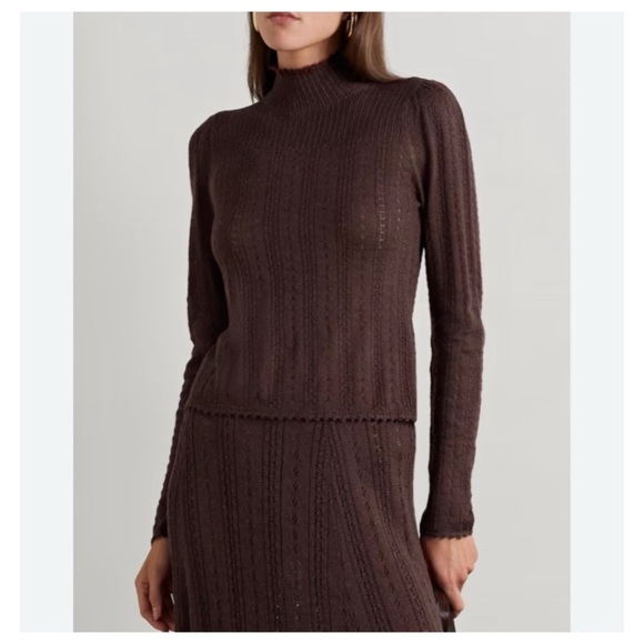 DÔEN minou turtleneck baby alpaca and silk in antique walnut NWT - Picture 2 of 5